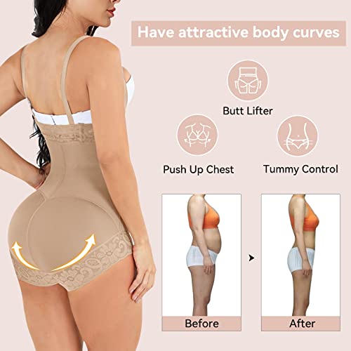Chaierfei Fajas Para Adelgazar La Barriga Para Mujer Shapewear For Women Tummy Control Body Shaper Butt Lifter Bbl Post Surgery Supplies Tummy Tuck Compression Garment Waist Slimming Girdles Beige L thumb #3