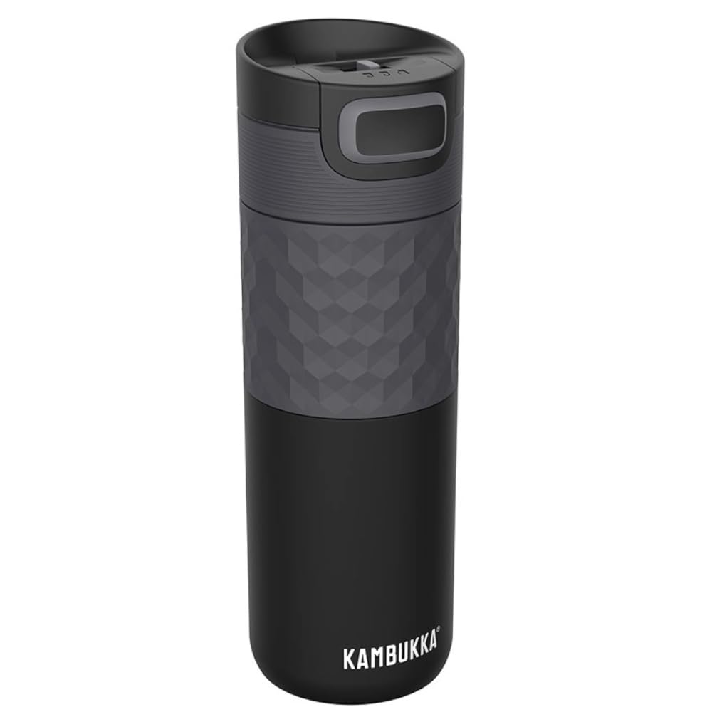 Kambukka kubek termiczny zestaw Neon Nights – 2× Etna Grip 500 ml (Black Steel + Diva Pink), szczelne, Snapclean, BPA Free
