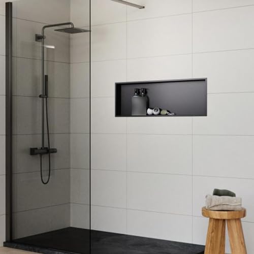 Étagère de douche encastrée en acier inoxydable finition luxe
