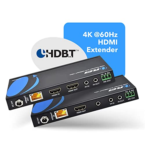 Image of Orei HDBaseT 4K 60Hz HDMI Extender Over Cat5e /6 Ethernet LAN Cable - Up to 115 Ft - IR, CEC, RS-232, PoC