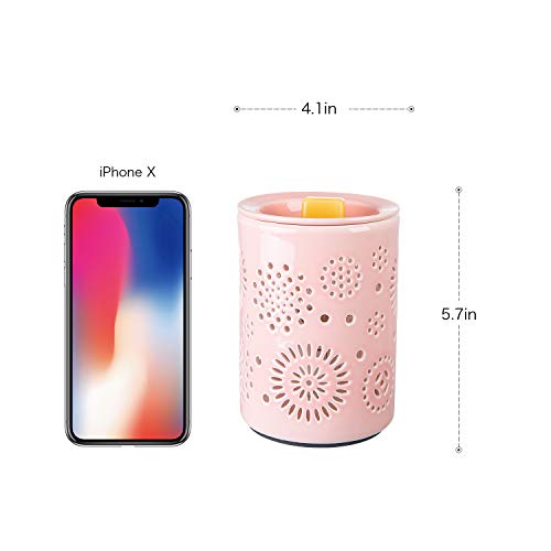 COOSA Ceramic Candle Wax Warmer, Sunflower Pattern Wax Burner,Ideal Gift for Spa and Aromatherapy - Thumbnail 4