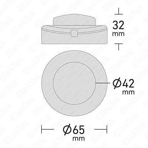 ElekTek Foot Press Switch in Line Push Button 65mm Diameter for 2 or 3 Core Flex White