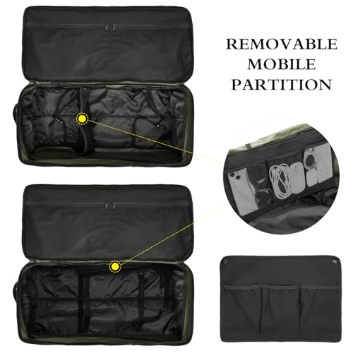 Extra Large Rolling Travel Duffle Bag with Wheels Shoes Compartment Wet Pocket 85-100L Big Expandable Duffel Bag for Men Women Heavy Duty Foldable Carry on Collapsible Luggage Camp image 2