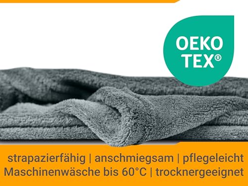 Couverture Pull Plaid Indéformable Gris 130x180 avec Poche Centrale Pratique