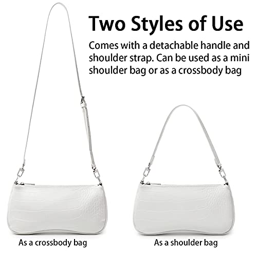 Lapsting Shoulder Bag For Women 90S Trendy White Purse Small Crocodile Clutch Y2K Fashion Mini Handbag With Crossbody Strap #TOP7