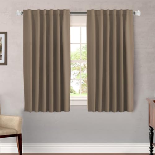 Image of H.VERSAILTEX Blackout Curtains Thermal Insulated Window Treatment Panels Room Darkening Blackout Drapes for Living Room Back Tab /Rod Pocket Bedroom Draperies (2 Panels, Macchiato, 52 x 54 Inch)