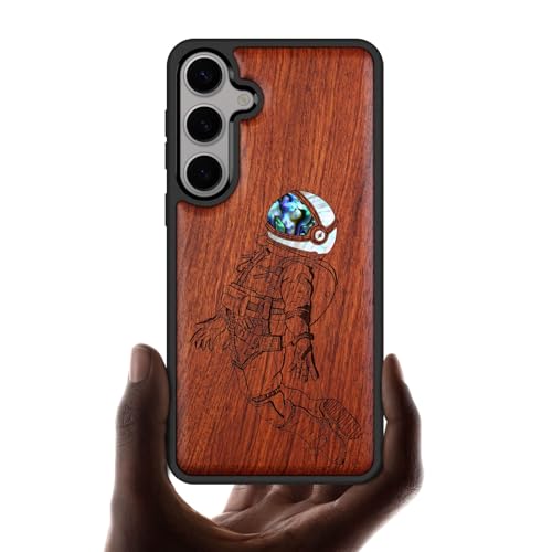 Protection Samsung S25 Plus antichoc en bois gravé et nacre Rosé