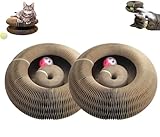 yoiar Cat Toy, Magic Organ Cat Scratcher, Cat Scratchers for Indoor Cats, Cat Toy Round Accordion (2pcs)