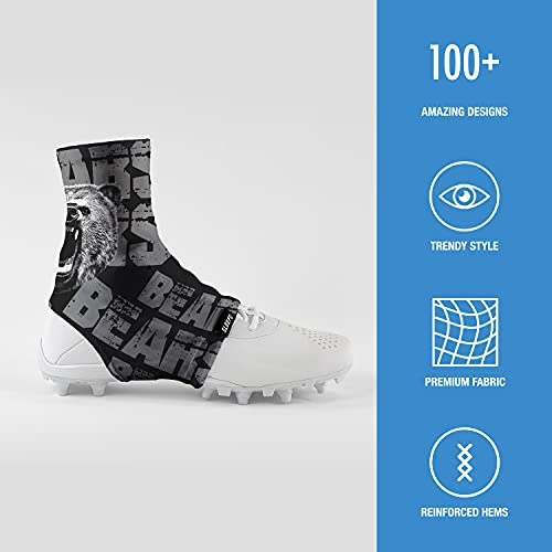 Sleefs Spats/Football Cleat Covers [1 Pair - S/M White] - Laces Covers/Wraps For Football, Baseball, Soccer, And Field Hockey - Youth And Adult Sizes For Men, Boys And Girls - Small/Medium #TOP2