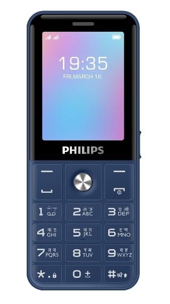 Image of Philips All-New E2221 Sleek & Stylish |Keypad Mobile with 2.4 inch Screen|2500 MAH Battery | 2030mm Speaker| Wireless FM | Bright Torch| Digital Camera|Blue