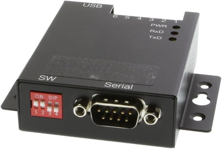 Coolgear Industrial USB to RS-232/422/485 Serial Adapter w/Optical Isolation, ESD Protection, DIP Switch Control, Plug & Play