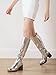 Shoe'N Tale Platform Knee High Boots for Women Block Chunky Heel Round Toe Side Zipper Tall Boots(8.5,Silver)