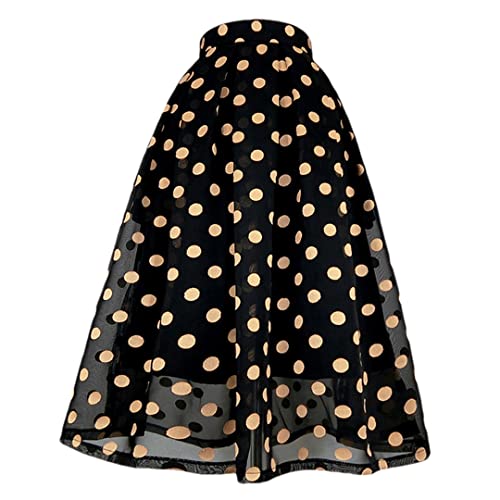 Jupe en tulle vintage à pois Hdhdeueh rose taille 40 pour femme