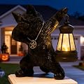Sunthus Black Cat Gothic Decor Whimsical Mystical Figurine Solar Lights for Outside Yard Decorations