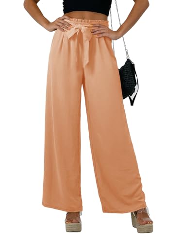 Feiersi Women Casual Wide Leg Pants High Waisted Business Work