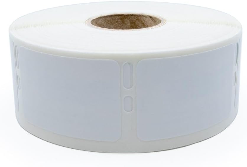 LabelValue LV-30347 Polypropylene Labels Compatible with Dymo LW450 Series Label Printers - 1 x 1-1/2 Inch - White - Permanent Adhesive - 750 Labels Per Roll