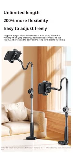 Image of GIFTMAX 100cm Adjustable Desk Phone Stand with 360 Rotation, Flexible Gooseneck Mobile Holder for 4-6.5 Inch Smartphones, Clamp Mount for Recording & Live Streaming (L-365 Desk Phone Stand)
