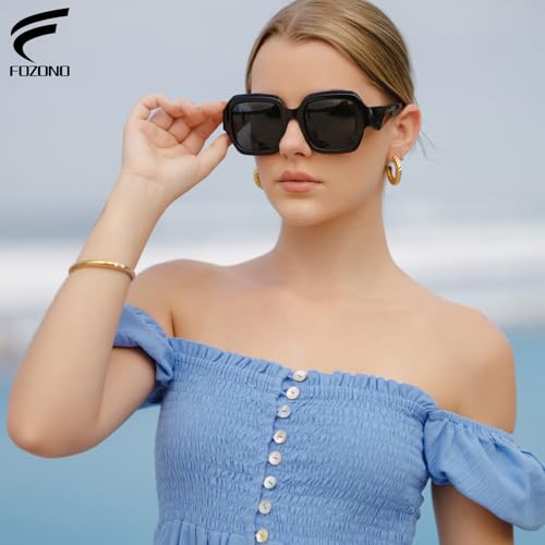 Trendy Square Polarized Sunglasses for Women Men Retro Luxury Vintage Sun Glasses UV400 FZN8032