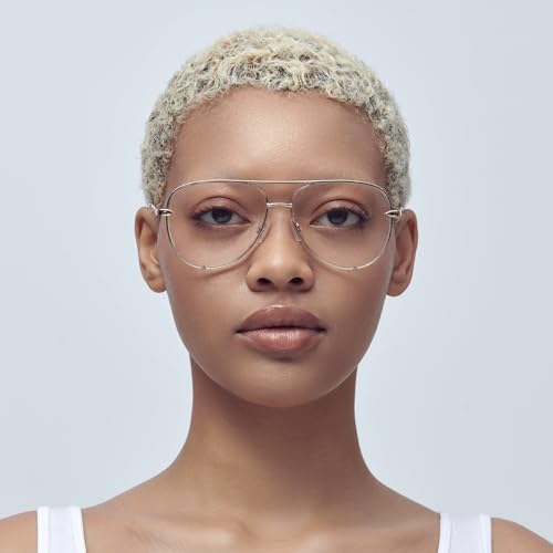 Image of Mad Shade Fashion Aviator Optical Glasses for Men & Women, Trendy Classic Gold Metal Frame Clear Lenses, Lightweight Durable Eyewear