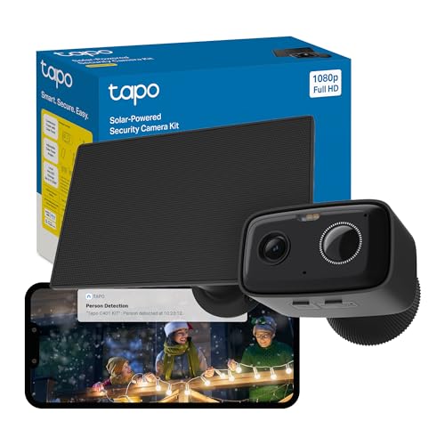 Tapo C401 KIT 2MP Solar Security Camera Outdoor Wireless,Colour Night Outdoor Camera,Smart Tracking Security Camera,Long Battery Life CCTV,IP65,No Hub,Alexa,Google Home,Flexible Storage,No Monthly fee