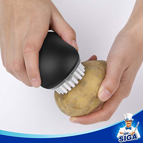 Mr.siga Fruit And Vegetable Cleaning Brush With Non Slip Comfortable Grip, Pack Of 2, Black #TOP4