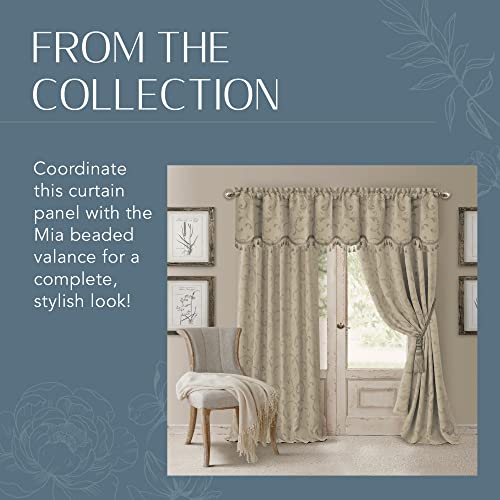 Elrene Home Fashions Mia Jacquard Scroll Blackout Window Curtain, 52" X 84" (1 Panel), Natural #TOP5