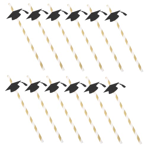 Pitillos de papel negro para graduación 12 piezas miniatura 1