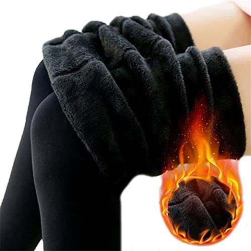 Leggings de invierno para no pasar frío mallas elásticas gruesas negras talla L