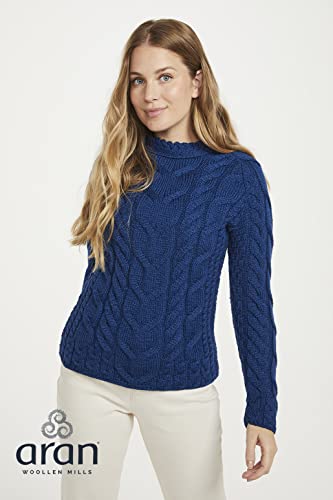 Image of Aran Woollen Mills - Carraig Donn Ladies Irish Multi Cabled Raglan Super Soft Merino Wool Sweater