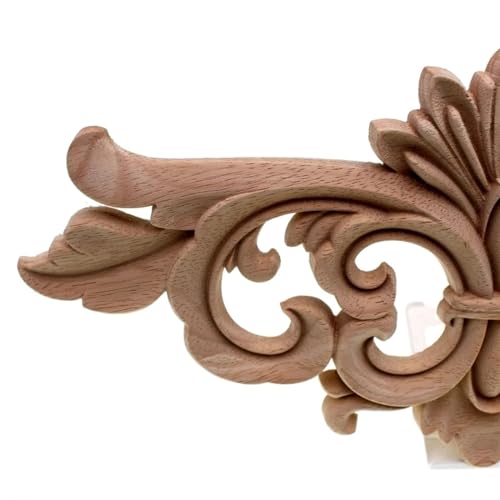 Apliques de adorno flores talladas en madera noble para ebanistería tradicional 6