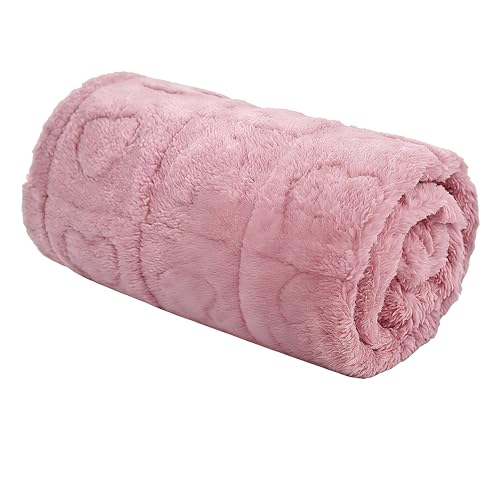 BAISEBAOFU Fleece Baby Blanket Heart Checkered Blanket, 30"X