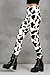 Tipsy Elves Cow Spotted High Waisted Leggings w/Keypocket at Waistband for Women Size XX-Large