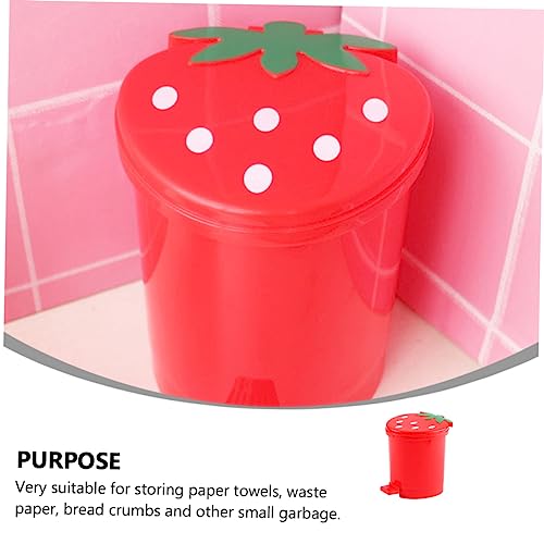 Caneca de basura compacta roja en forma de corazón para escritorio miniatura 6