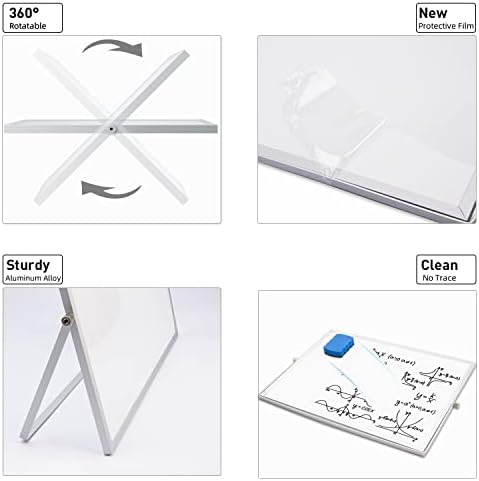 Lepeiqi Whiteboard with Stand Magnetic Board Kids Small Dry Erase Board A4 Portable Double Sided for School Kids Desk Office Gift Package 30×23 cm