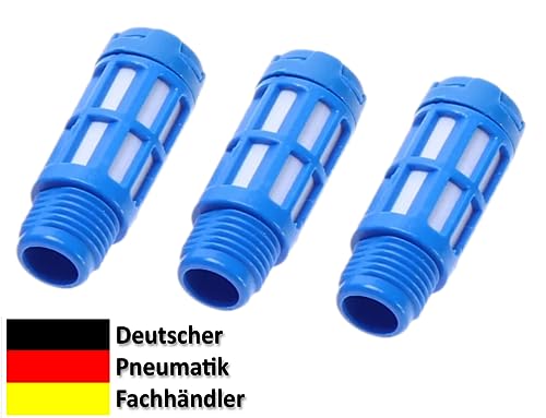 Pneumatik Schalldämpfer 1/4\ aus Kunststoff 3er Set Industriequalität (3, Kunststoff 1/4\)