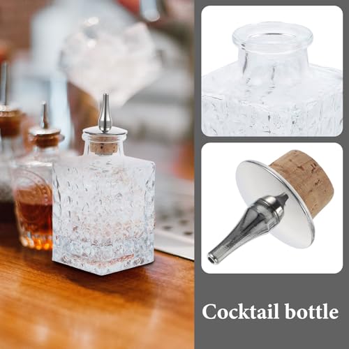 Botella de vidrio para amargos y cócteles de 90ml con corcho 8