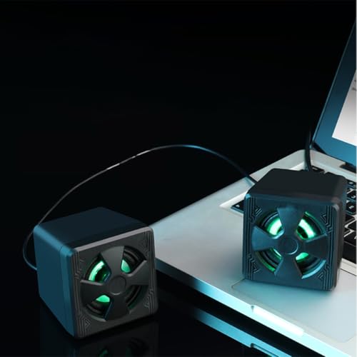 Altavoces pequeños para computadora Healeved acústica HiFi de diseño minimalista 4