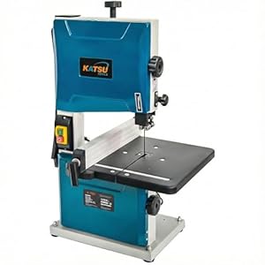 KATSU Tools Benchtop Bandsaw 200mm 350W Electric Woodworking Band Saw, 80mm Cutting Depth, 45° Tiltable Metal Work Table for Mitre Cuts, Blade Included 100555