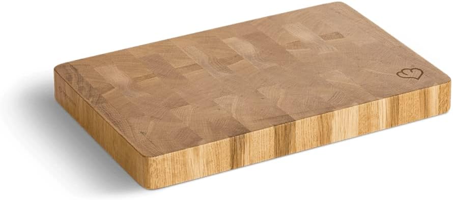 Oak Cutting Board Erik, Wooden Chopping Board and Serving Plate incl. Care Instructions 20 x 30 x 3 cm