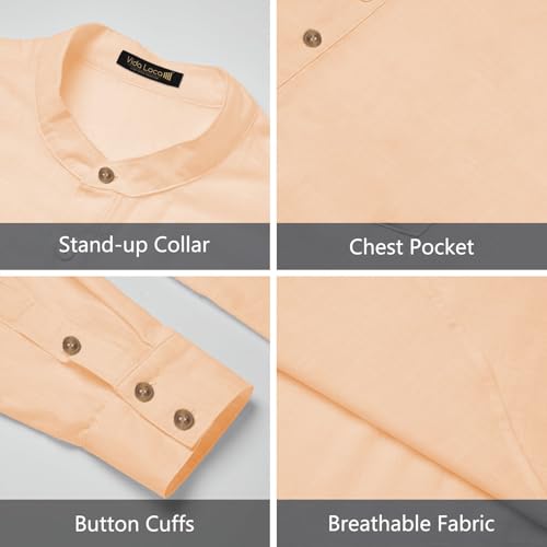 Image of Vida Loca Men Full Sleeve Solid Cotton Blend Straight Slim Fit Kurta Shirt for Men's.