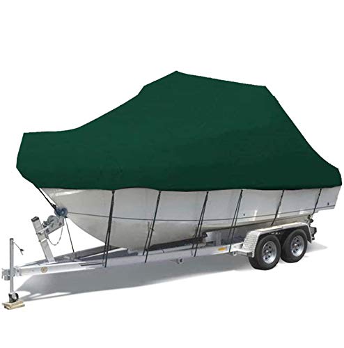 Funda para barco con protección UV y lona impermeable 420D verde para esloras de 17 a 19 pies