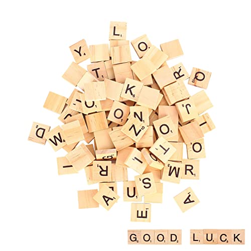 moinkerin 100 Stücke Holzbuchstaben Buchstaben Holz Alphabet Fliesen Buchstaben Spiel für Kindererziehung, Kinderspielzeug, Kunsthandwerk DIY
