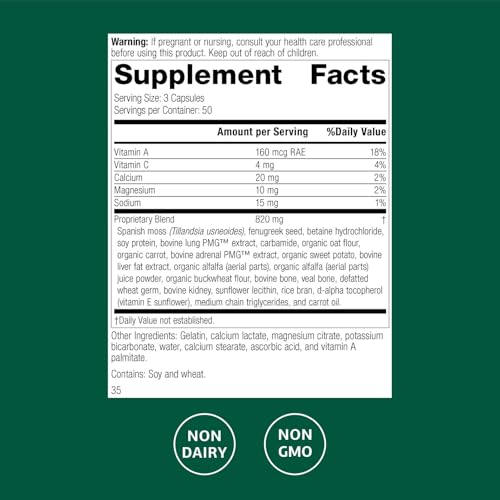 Standard Process Inc. Allerplex, Lung Health Support Supplement, Dietary Supplement with Vitamin A & Pneumotrophin PMG, Support Healthy Mucous Membranes, Supports Seasonal Challenges - 150 Capsules