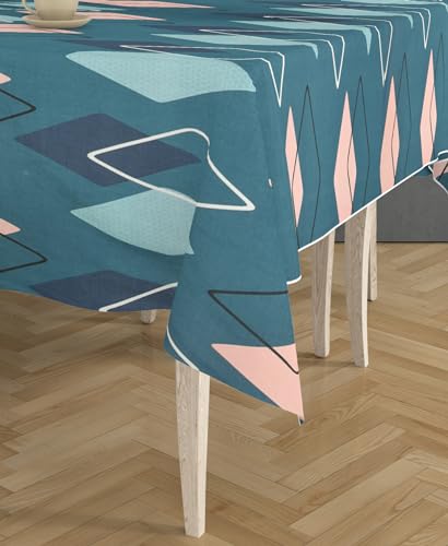 Image of Amazon Brand - Umi Super Soft Brushed Microfiber Cotton Dining Table Cloth, Printed Rectangular 6 Seater Table Cover 60X90(Inches)