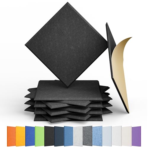 Image of 12 Pack Square Acoustic Panels Self Adhesive Sound Proof Foam(Black)