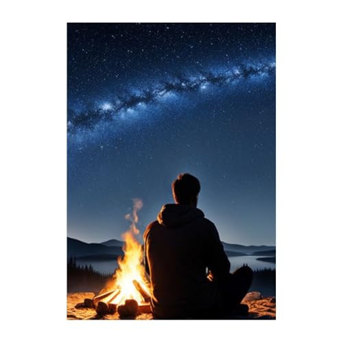 Poster sans cadre photo 40 x 60 cm GAEKKO Tableau mural Confortable sous le ciel étoilé