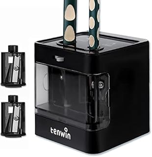 tenwin Electric Pencil Sharpener,Dual Power Supply, Suitable for Portable Pencil Sharpeners of 6-12mm Colored Pencils, Children/Artist/Adults/Office/School/Home