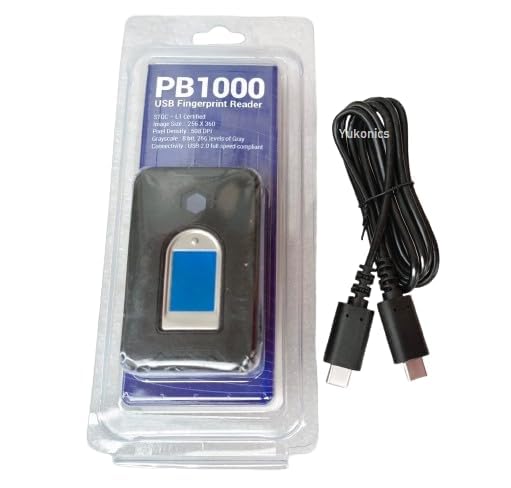Precision PB1000 L1 Biometric Fingerprint C-Type USB Scanner with RD Service & Latest Version & High Security and Durability Device (Black)