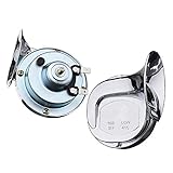 * 5. 110 dB laute Hupe gfyee 2x Hupe Horn Fanfare Signalhorn - Elektrische Lufthorn Hupe Kompressor Drucklufthorn Chrom Zink Dual Trompete Air Horn für alle 12V Fahrzeuge LKW Lörries Züge Boote Cars Vans - 110dB