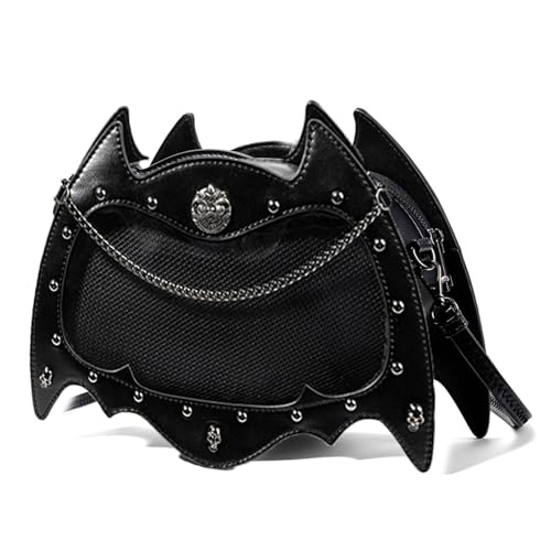 Sac à bandoulière punk dark en cuir synthétique idéal pour les concerts et festivals